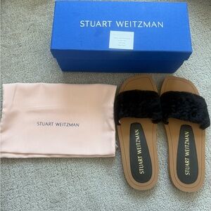 Stuart Weitzman Black Slippers Luxurious Comfort